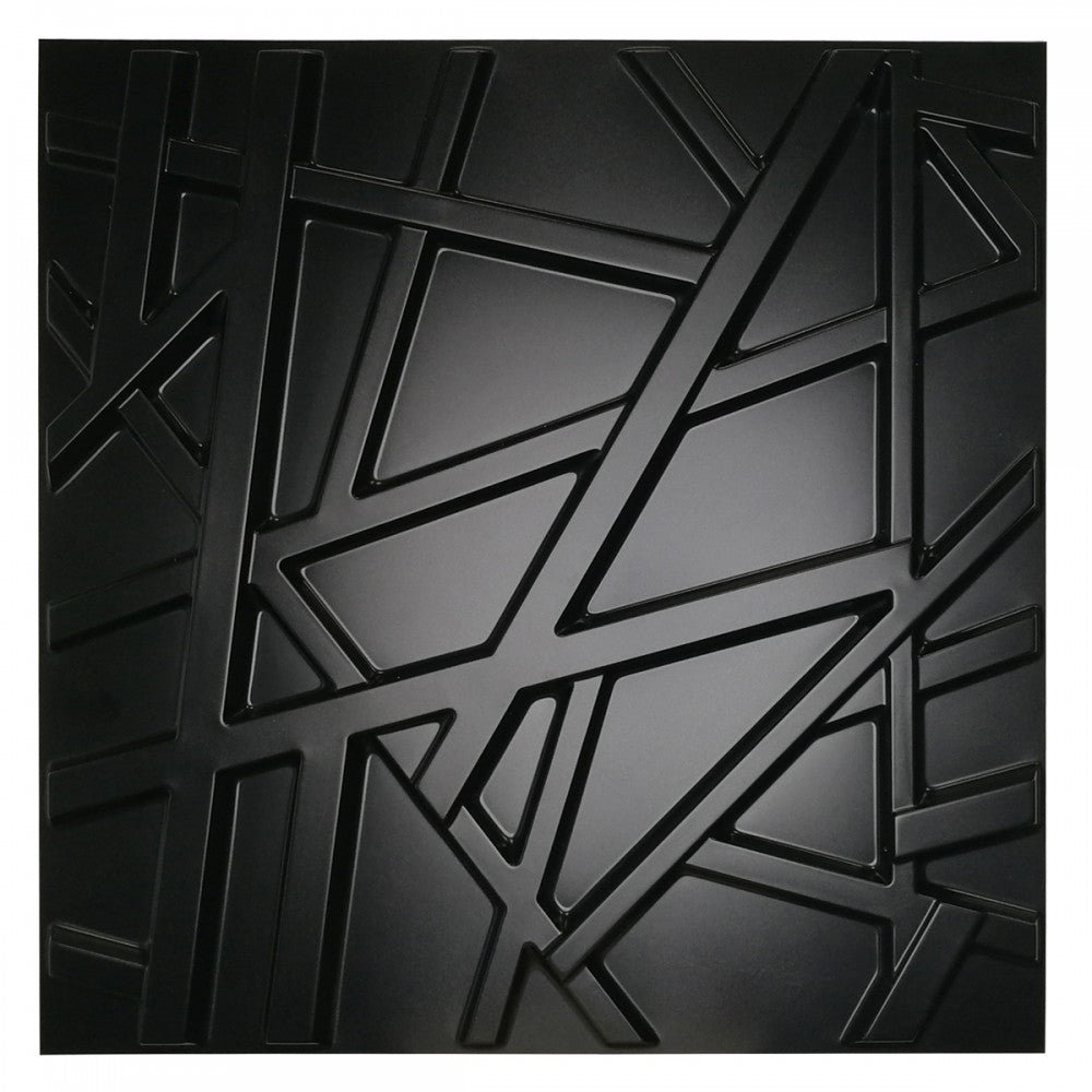 RANDOM Nero - Pannello Parete In PVC A Rilievo 3D - 50cmX50cm - 1 Pz - PlastiWood (14557175)