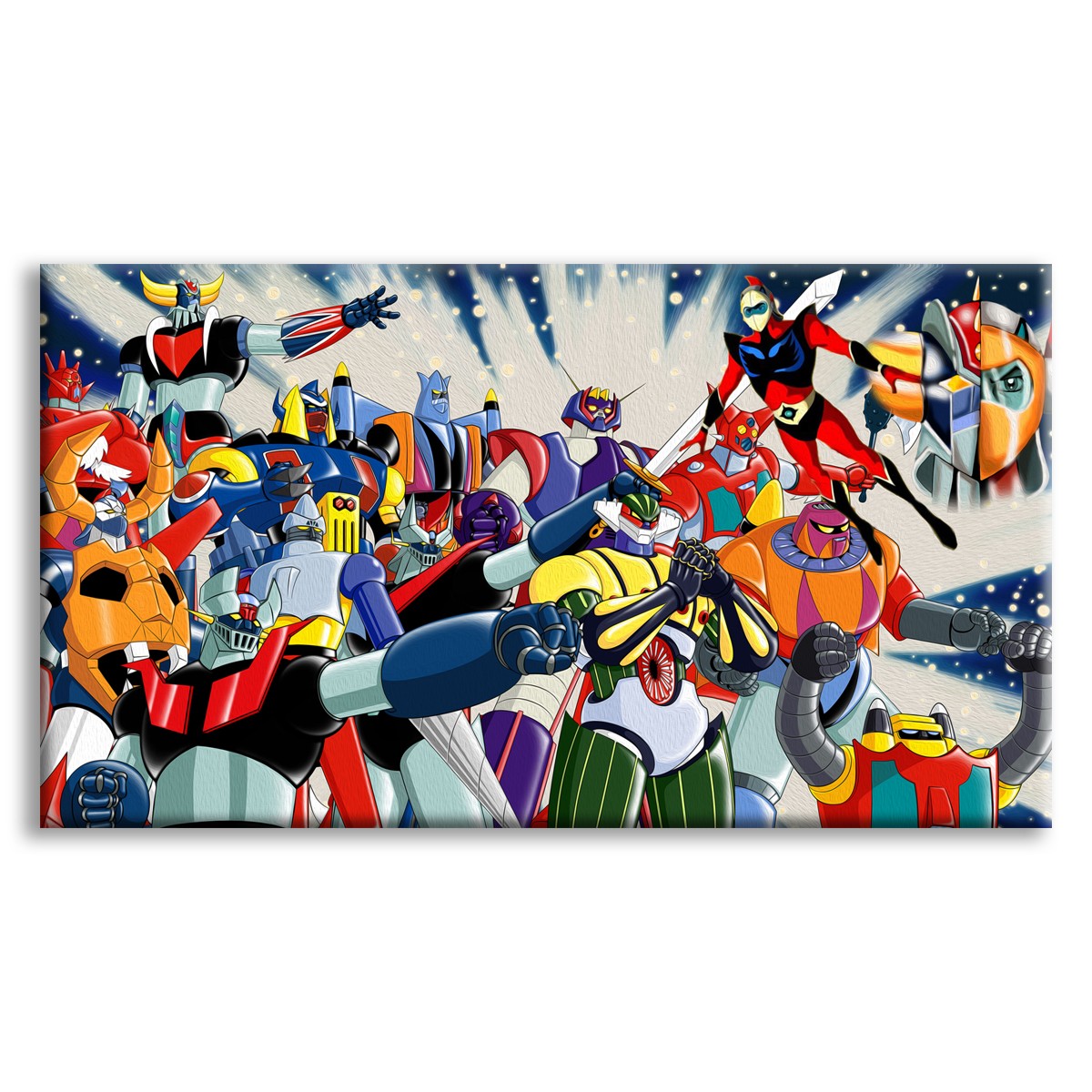 ROBOT ANNI 80 - Tela stampata montata su telaio in legno - PlastiWood (14557286)