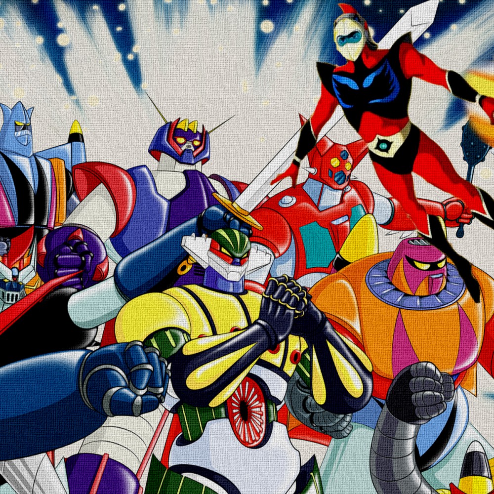 ROBOT ANNI 80 - Tela stampata montata su telaio in legno - PlastiWood (14557287)