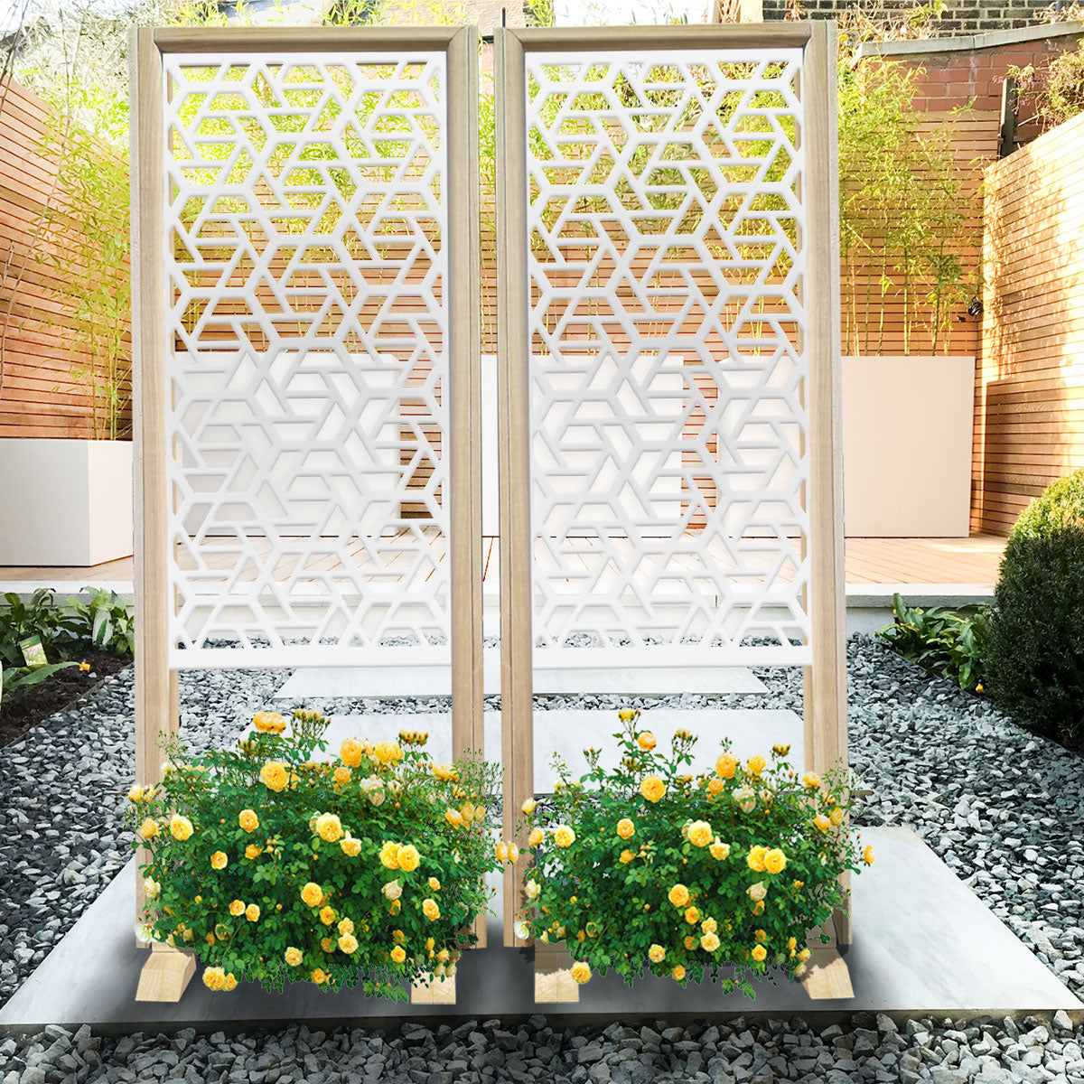 ROMBO - Separè - Paravento modulabile - 70x190cm - in Legno e PVC - PlastiWood (14557343)