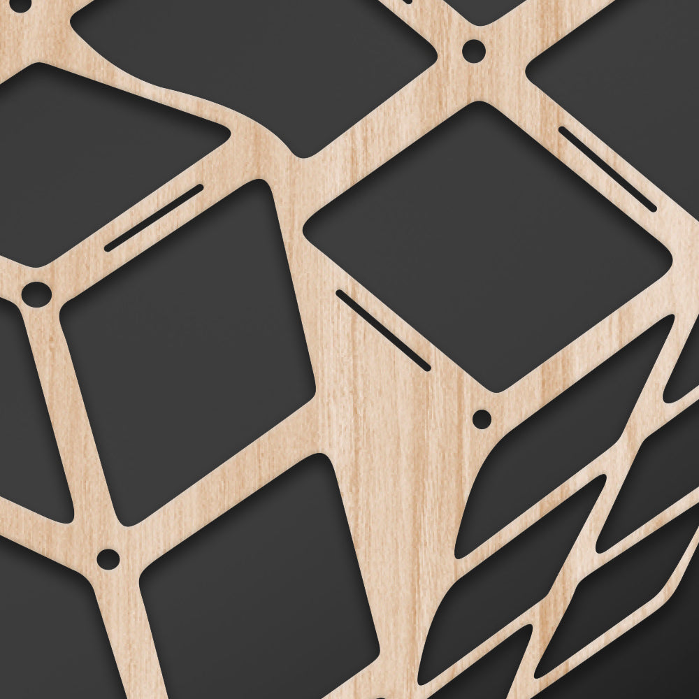 RUBIK - Quadro arredo LASERCUT composito Legno e PVC - PlastiWood (14557486)