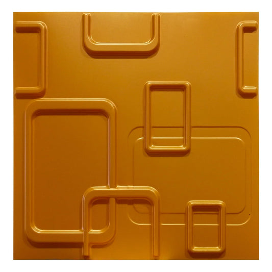 SMART giallo-metal-opaco - Pannello parete in PVC a rilievo 3D - 50cmX50cm - 1 Pz - PlastiWood