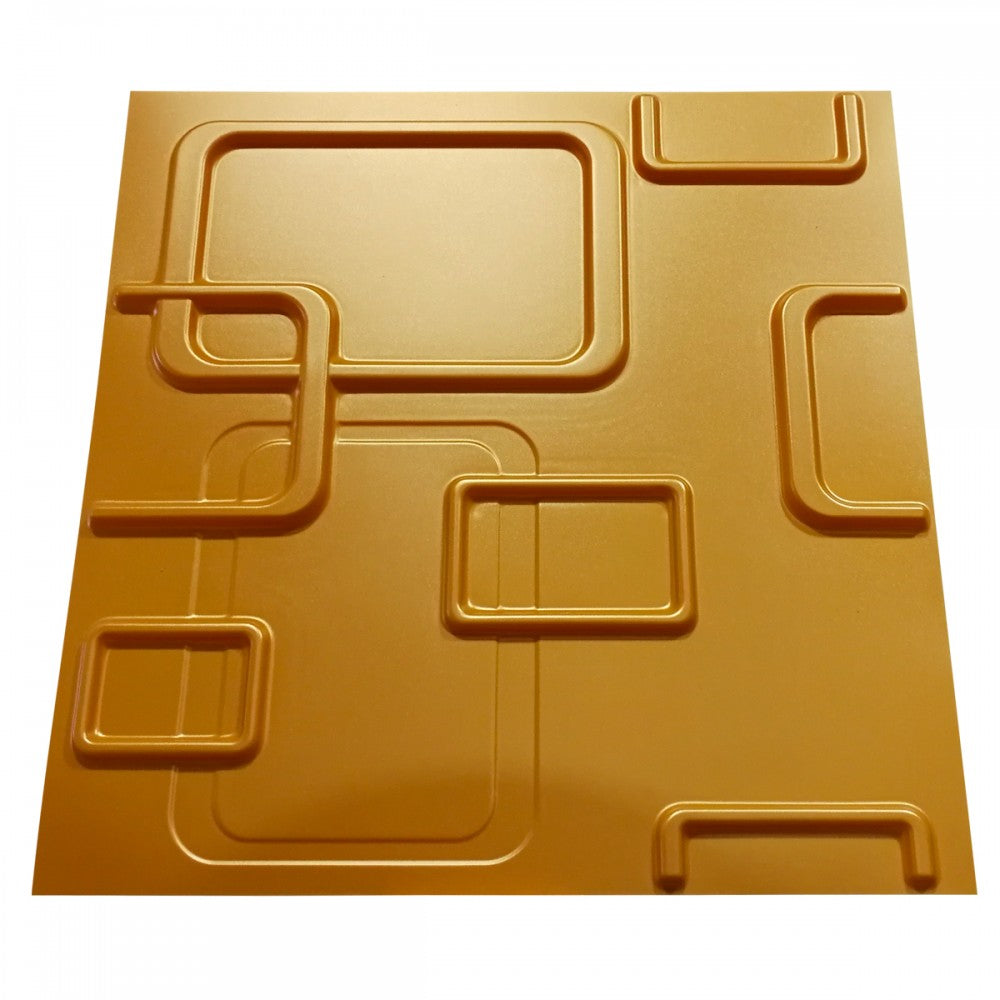 SMART giallo-metal-opaco - Pannello parete in PVC a rilievo 3D - 50cmX50cm - 1 Pz - PlastiWood (14557728)