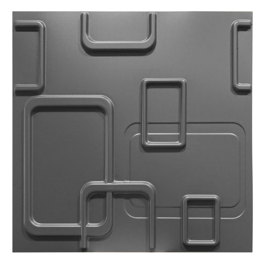 SMART grigio-metal-opaco - Pannello parete in PVC a rilievo 3D - 50cmX50cm - 1 Pz - PlastiWood