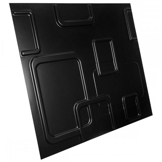 SMART Nero - Pannello Parete In PVC A Rilievo 3D - 50cmX50cm - 1 Pz - PlastiWood (14557735)