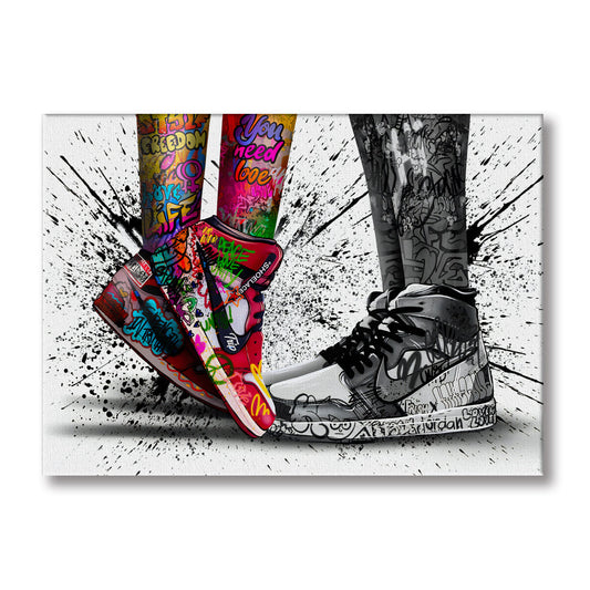 Sneakers -  Quadro Canvas Contemporaneo su telaio in legno - PlastiWood (14557771)