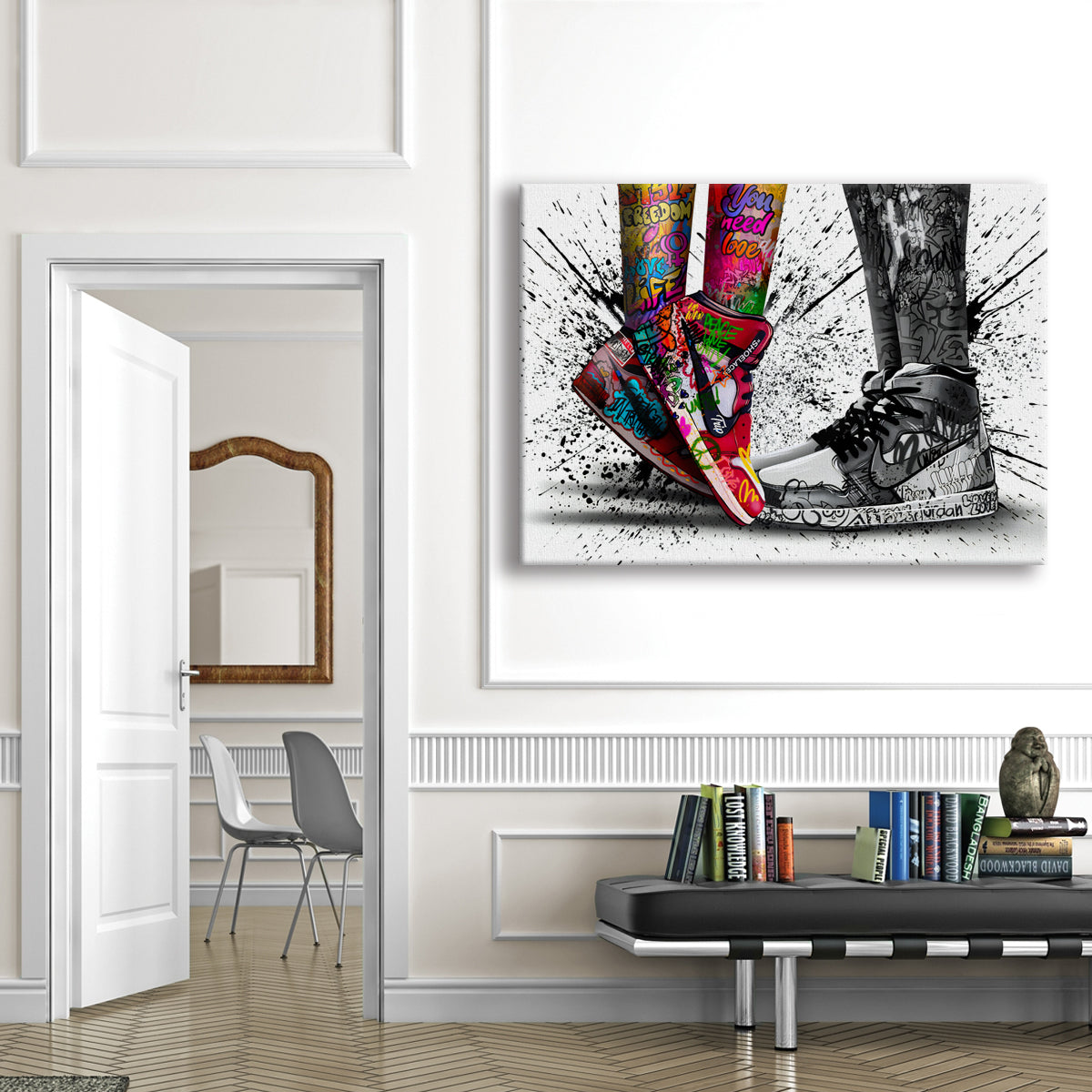 Sneakers -  Quadro Canvas Contemporaneo su telaio in legno - PlastiWood (14557772)