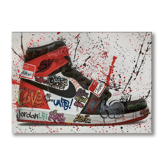 Sneakers Paint -  Quadro Canvas Contemporaneo su telaio in legno - PlastiWood (14557775)