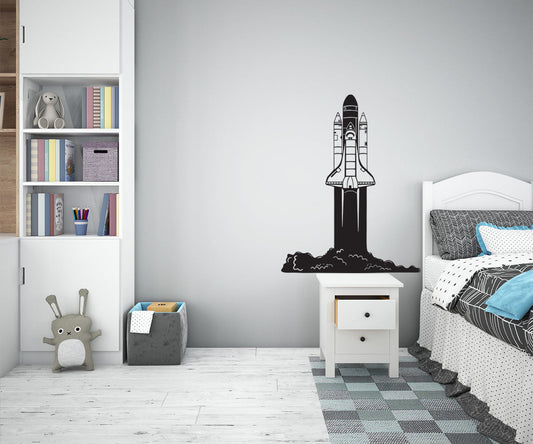 SPACE SHUTTLE - Adesivo murale wall sticker in vinile 55x70 cm - PlastiWood (14557792)