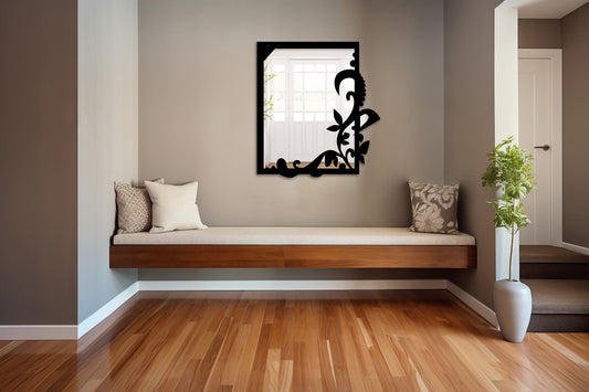 Specchio infrangibile in PVC alta densità modello HOUSE GARDEN colore nero misura 50x55 cm - PlastiWood (14557838)