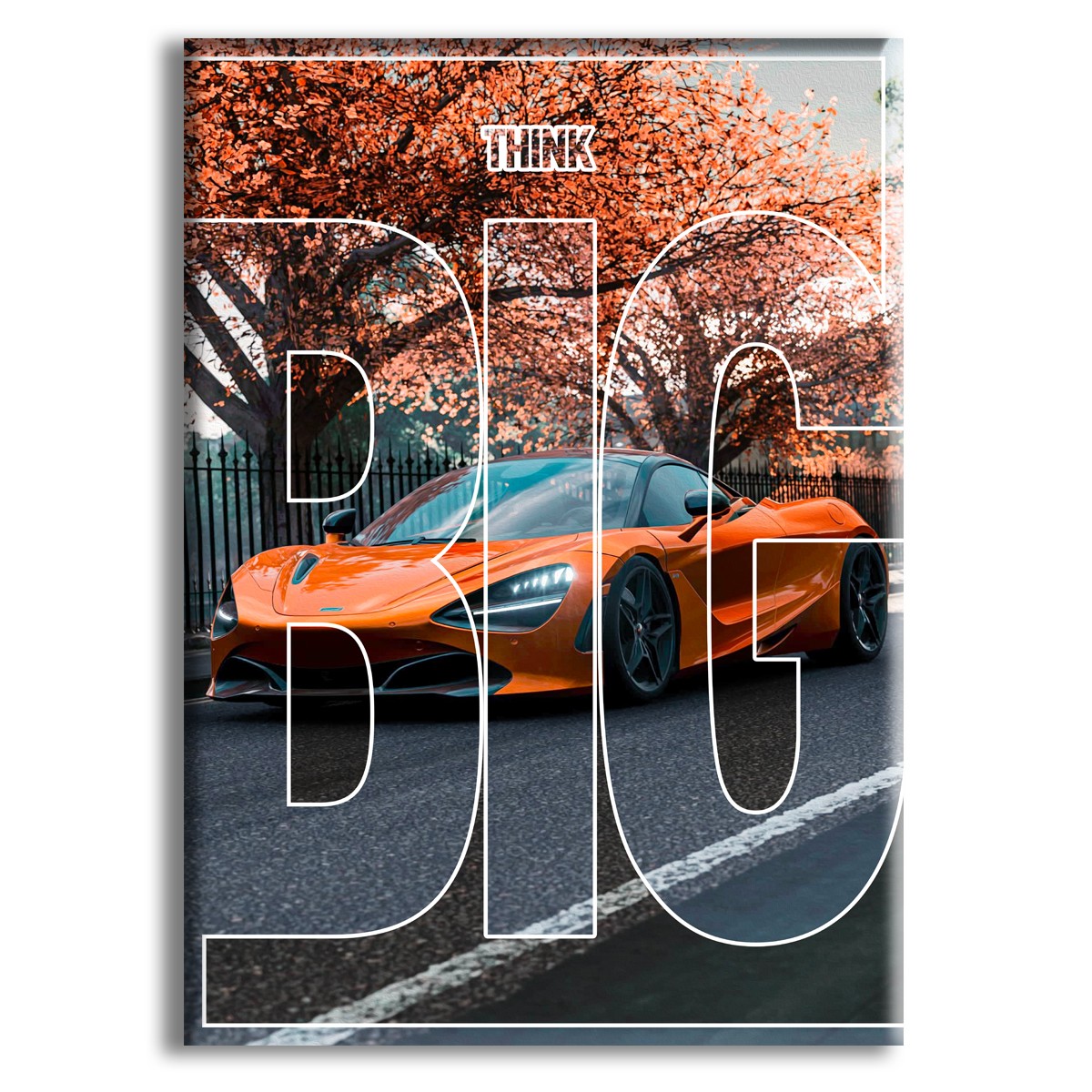 SUPERCAR - ORANGE - THINK BIG - Quadro stampato su Canvas e montato su telaio in legno - PlastiWood (14558127)