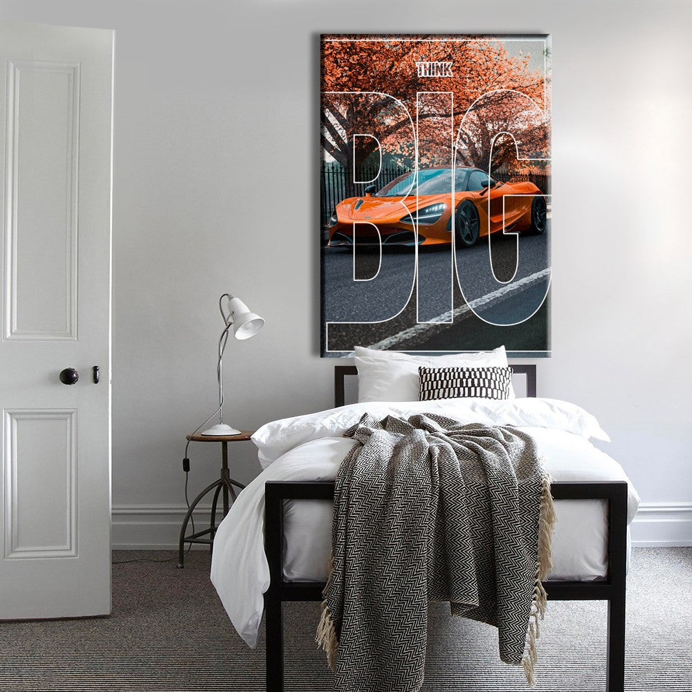 SUPERCAR - ORANGE - THINK BIG - Quadro stampato su Canvas e montato su telaio in legno - PlastiWood (14558131)