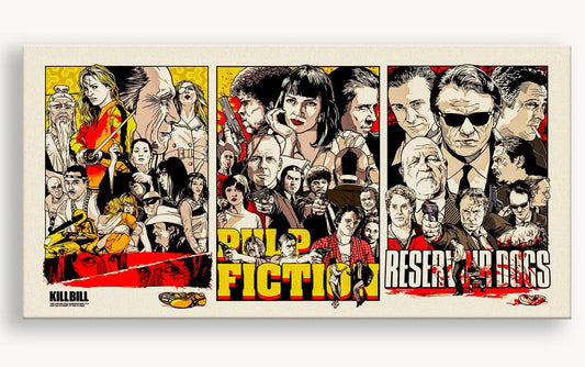 Tarantino locandine film - Quadro stampa su Canvas montato su telaio in legno - PlastiWood