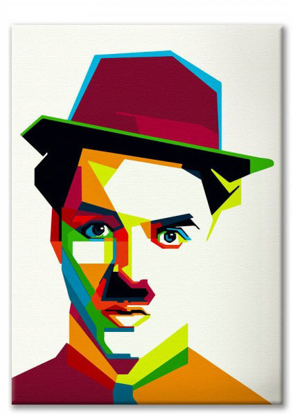 Tela arredo CHARLIE CHAPLIN pop art, - stampa su tela in alta definizione - PlastiWood (14558172)