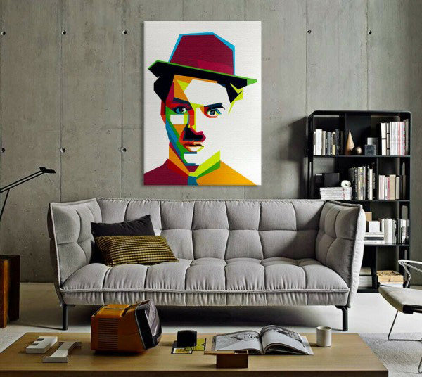 Tela arredo CHARLIE CHAPLIN pop art, - stampa su tela in alta definizione - PlastiWood (14558174)