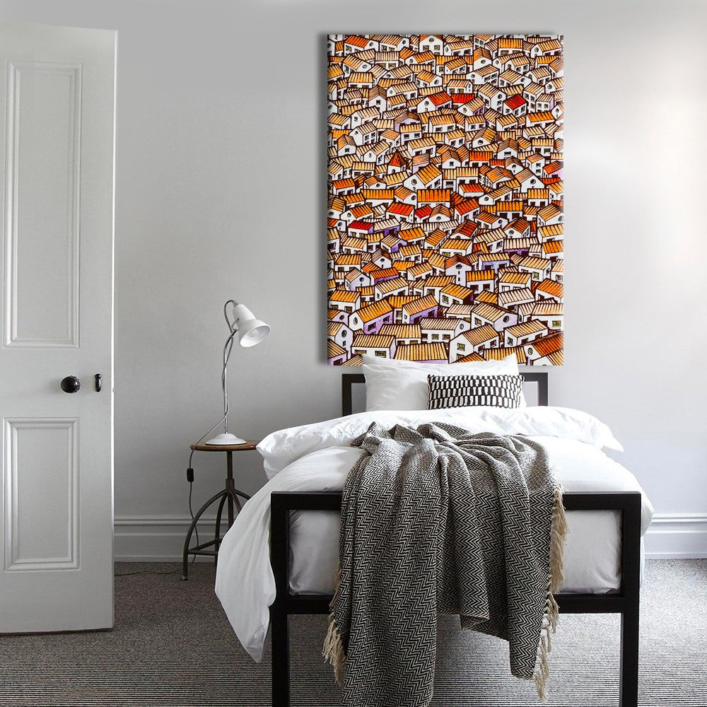 VILLAGE - Quadro stampato su Canvas e montato su telaio in legno - PlastiWood (14558716)