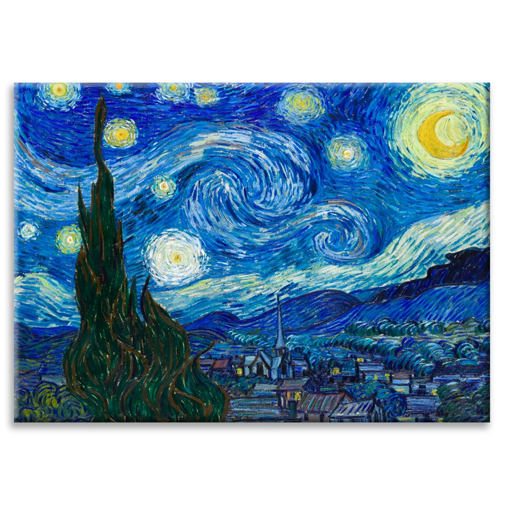 Vincent Van Gogh- Notte Stellata - Quadro Canvas su telaio in legno - PlastiWood (14558718)