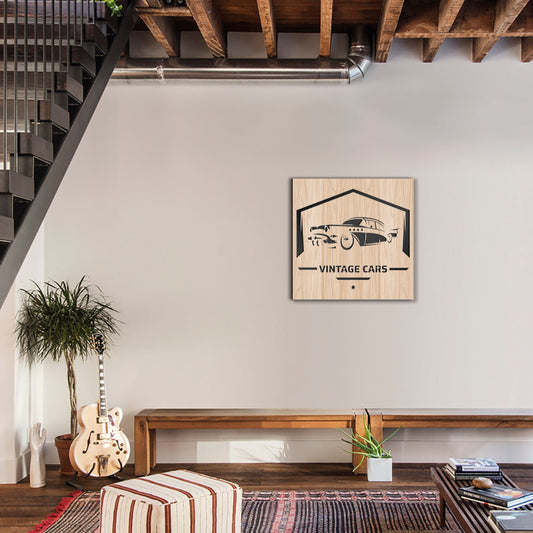VINTAGE CAR - Quadro arredo LASERCUT composito Legno e PVC - PlastiWood (14558727)