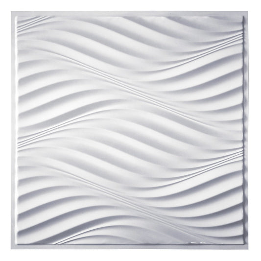 WAVES - Pannello per parete in PVC a rilievo 3D - 59,5cmX59,5cm - PlastiWood