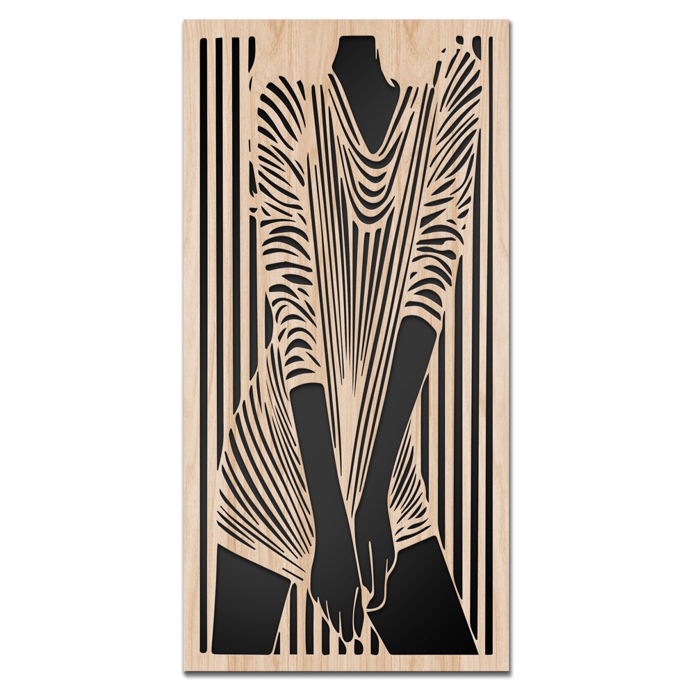 WOMAN'S DRESS - Quadro arredo LASERCUT composito Legno e PVC - PlastiWood (14558909)