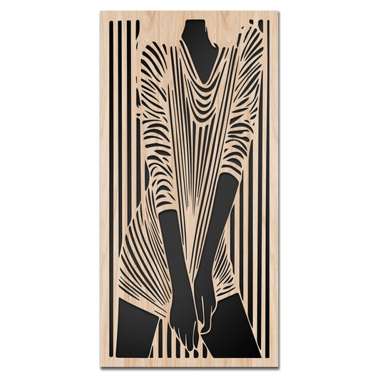 WOMAN'S DRESS - Quadro arredo LASERCUT composito Legno e PVC - PlastiWood (14558909)
