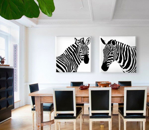 ZEBRA sx - Stampa su tela Canvas montata su telaio in legno - PlastiWood (14558994)