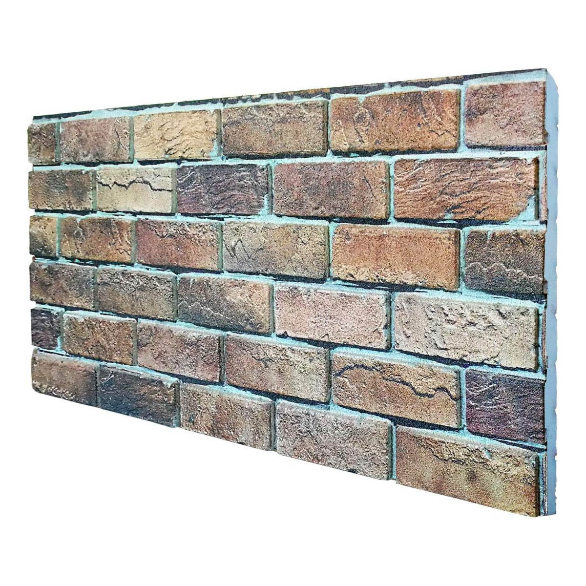 BORGO ITALIANO pannello finto mattone In EPS Resinato ruvido Misura 100x50 Cm Spessore 2 Cm - RETAIL BOX da 10 pannelli (sviluppano 5 MQ) - PlastiWood