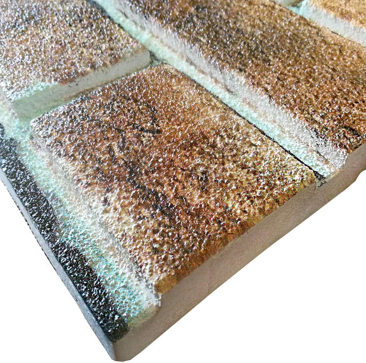 BORGO ITALIANO pannello finto mattone In EPS Resinato ruvido Misura 100x50 Cm Spessore 2 Cm - RETAIL BOX da 10 pannelli (sviluppano 5 MQ) - PlastiWood