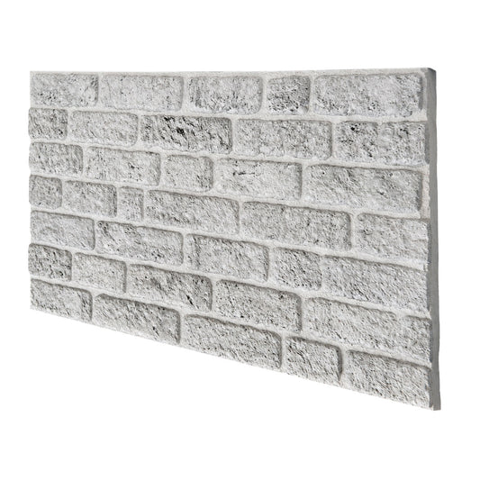 Cenere -  Pannello finto mattone in EPS Resinato finitura ruvida Misura 100x50 Cm spessore 2 cm - RETAIL BOX da 10 pannelli (sviluppano 5 MQ)
