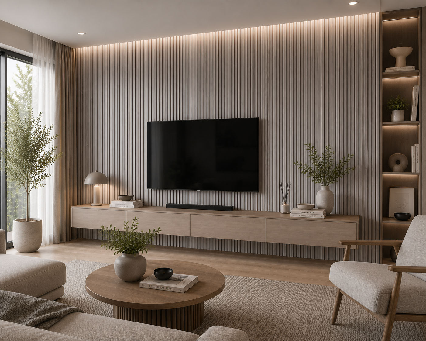 Icewood - High-density WPC slatted wood effect panel KIT 4.8 SQM
