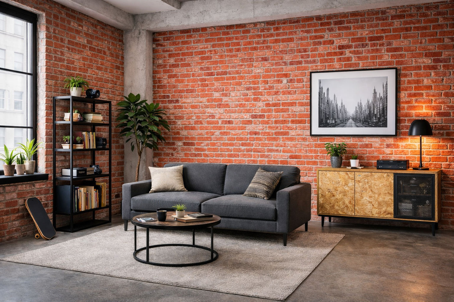 FOCOLARE - pannello finto mattone in EPS Resinato Misura 100x50 Cm spessore 2 cm - RETAIL BOX da 10 pannelli (sviluppano 5 MQ)