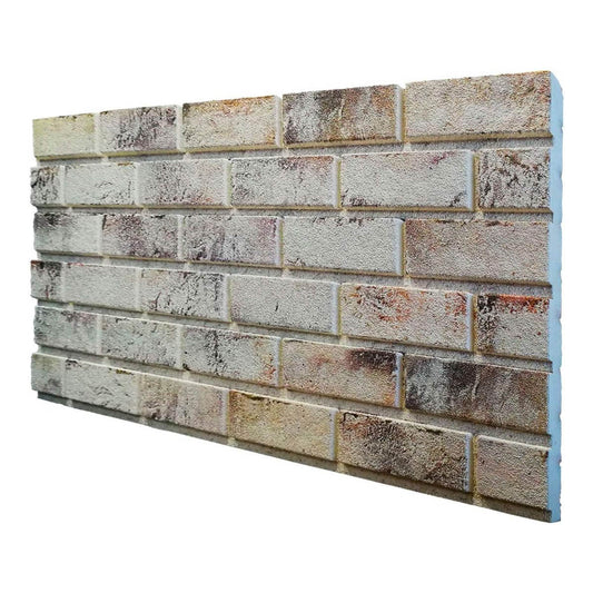 MURALES Pannello finto mattone in EPS Resinato finitura ruvida Misura 100x50 Cm spessore 2 cm - RETAIL BOX da 10 pannelli (sviluppano 5 MQ) - PlastiWood
