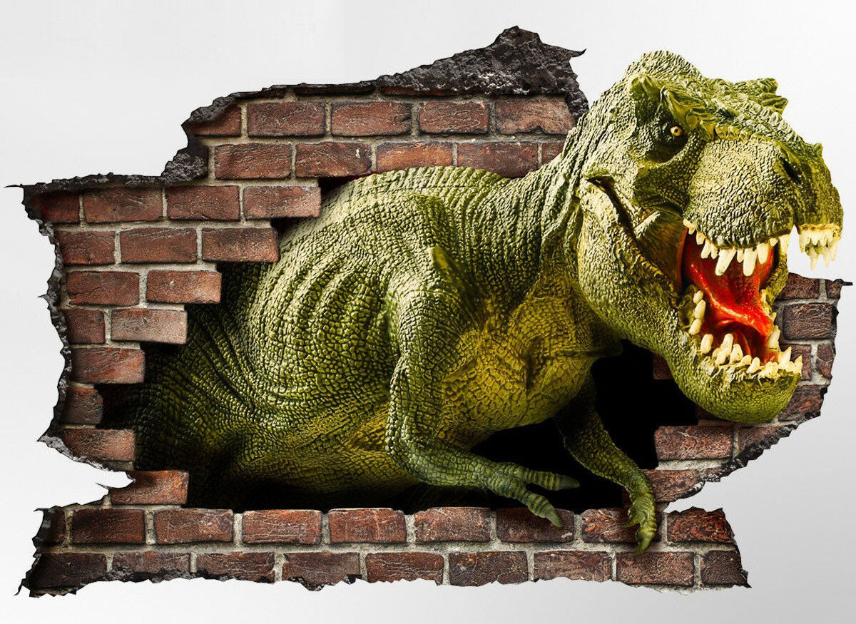 Adesivo murale 3D dinosauro T-Rex adesivo per muro cameretta bimbi wall sticker - PlastiWood (14552104)