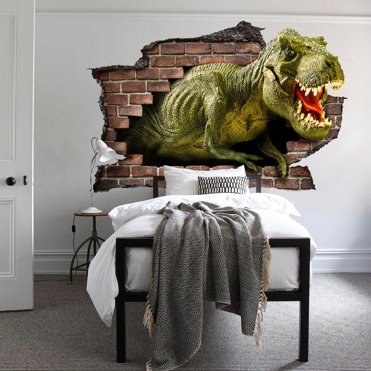 Adesivo murale 3D dinosauro T-Rex adesivo per muro cameretta bimbi wall sticker - PlastiWood (14552105)