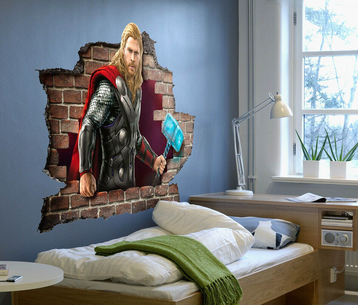Adesivo parete effetto 3D Marvel supereroe Thor wall stickers - PlastiWood(14552108)