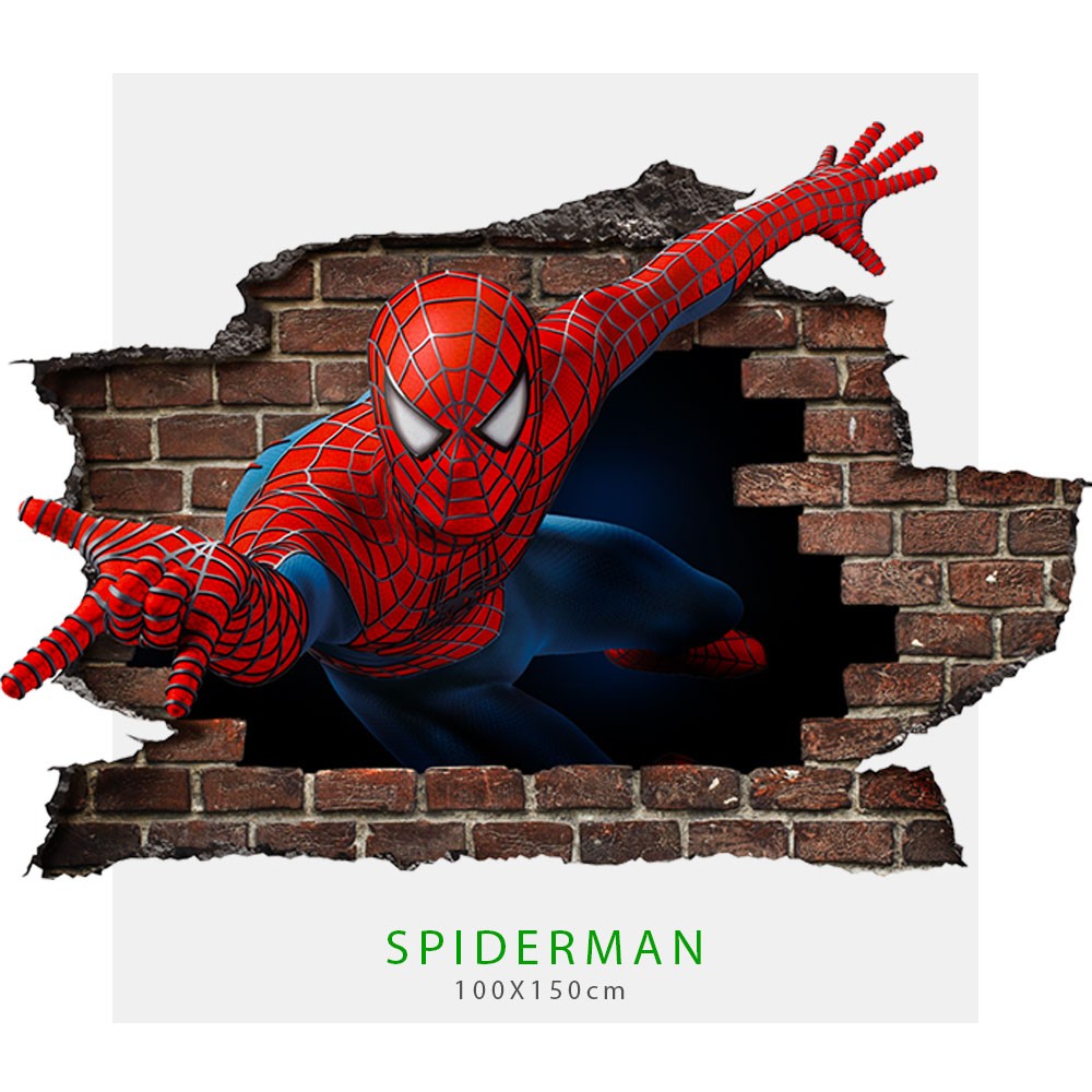 Adesivo parete murale effetto 3D Spiderman uomo ragno wall stickers - PlastiWood(14552113)