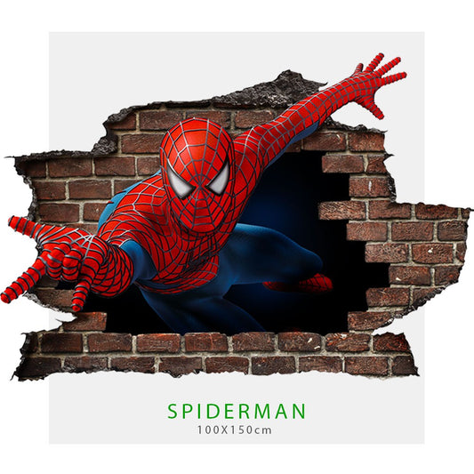 Adesivo parete murale effetto 3D Spiderman uomo ragno wall stickers - PlastiWood