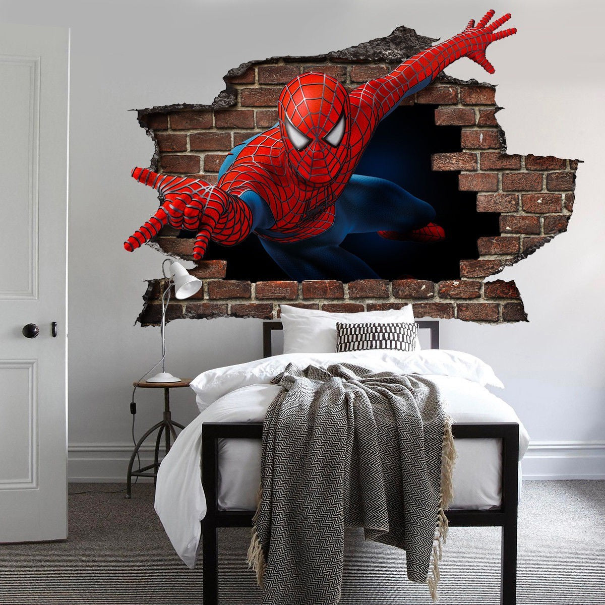 Adesivo parete murale effetto 3D Spiderman uomo ragno wall stickers - PlastiWood(14552114)