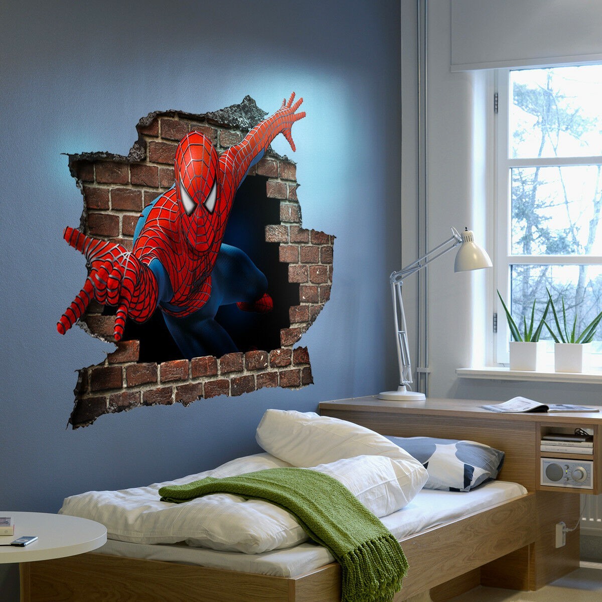 Adesivo parete murale effetto 3D Spiderman uomo ragno wall stickers - PlastiWood(14552115)