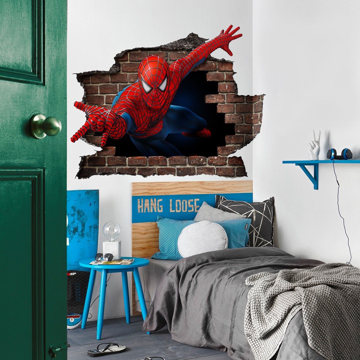 Adesivo parete murale effetto 3D Spiderman uomo ragno wall stickers - PlastiWood(14552116)