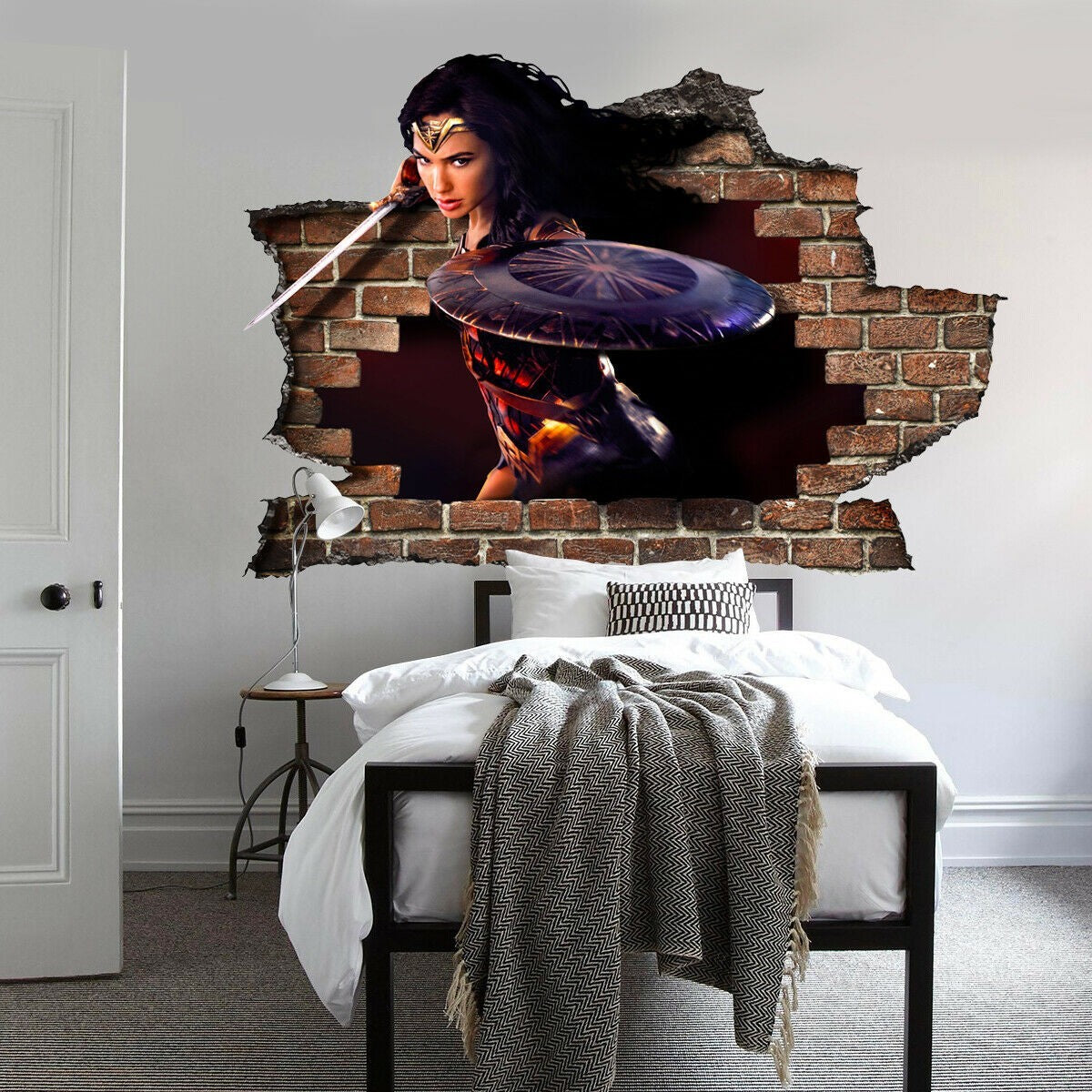 Adesivo parete murale effetto 3D Wonder Woman wall stickers - PlastiWood (14552118)