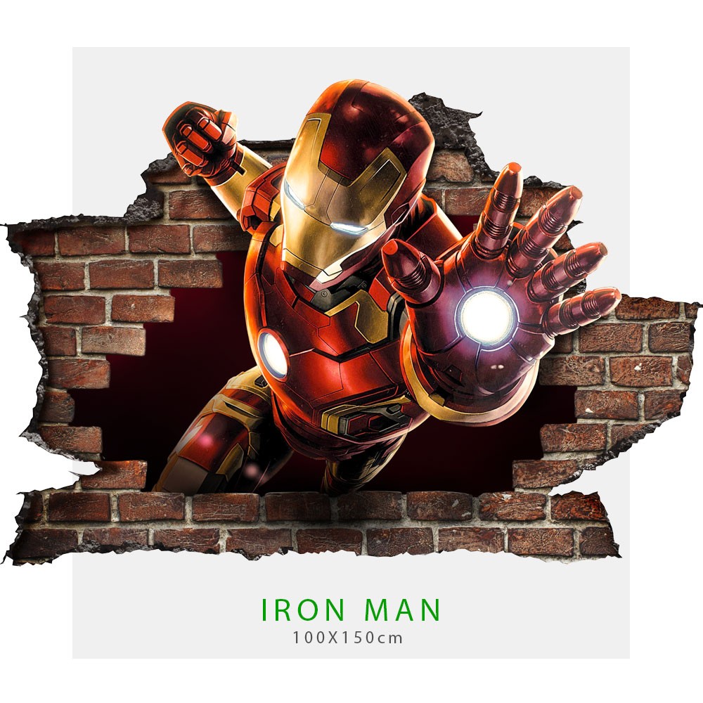 Adesivo per parete 3D IRON MAN wall sticker cameretta bimbi - PlastiWood (14552121)