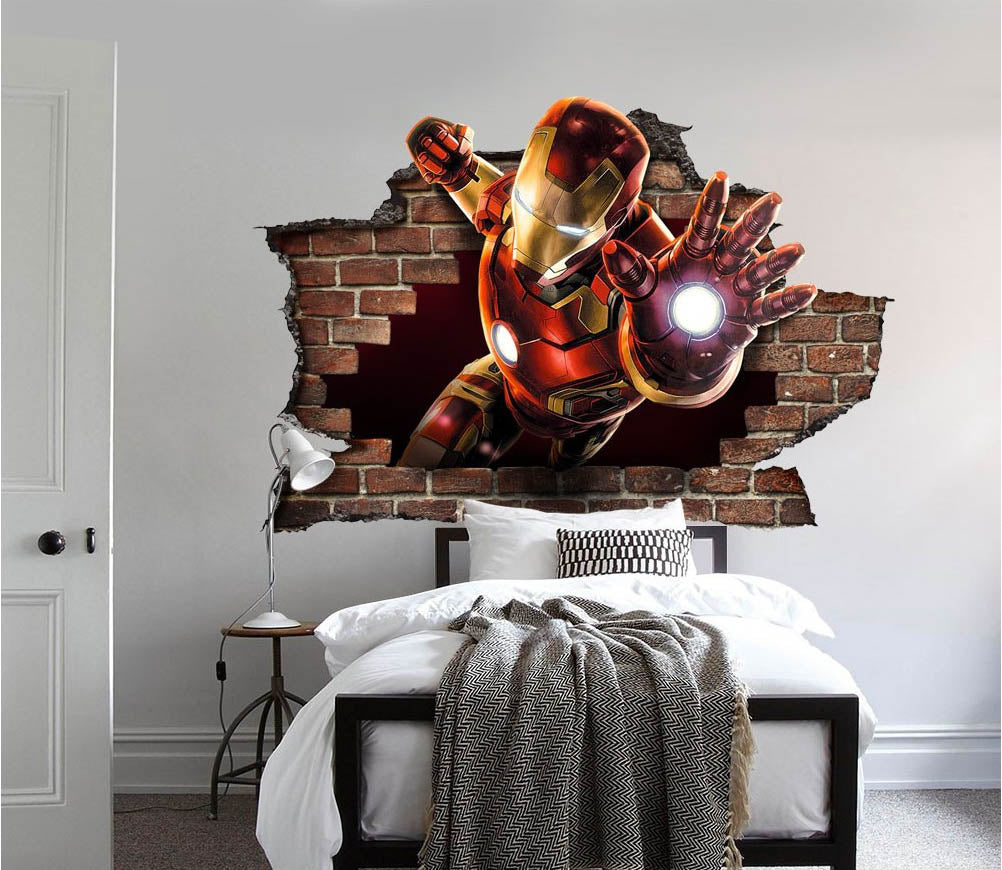 Adesivo per parete 3D IRON MAN wall sticker cameretta bimbi - PlastiWood (14552122)