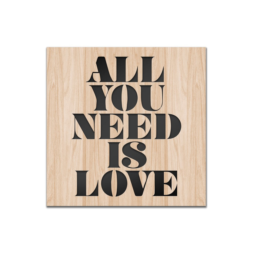 ALL YOU NEED IS LOVE - Quadro arredo LASERCUT composito Legno e PVC - PlastiWood(14552307)