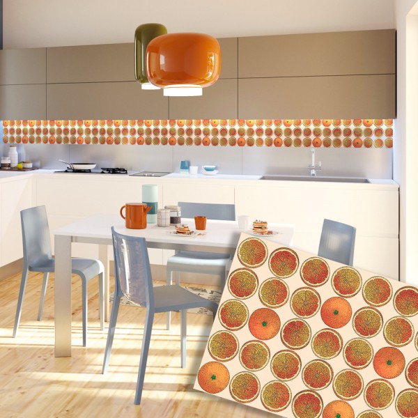 ARANCE - Paraschizzi da cucina in PVC flessibile - Misura 120x60cm spessore 3mm - PlastiWood (14552466)