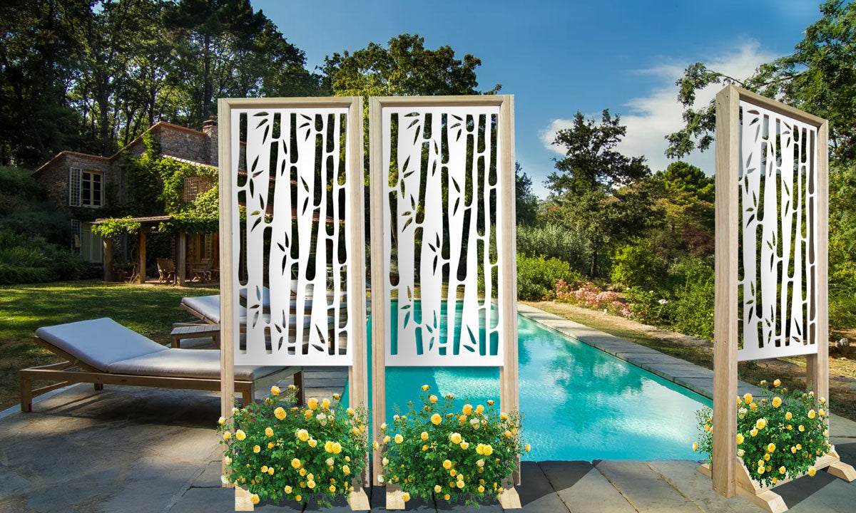 BAMBU - Separè - Paravento modulabile - 70x190cm - in Legno e PVC - PlastiWood (14552667)