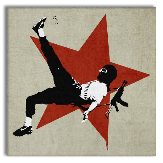 BANKSY - GRENADE SOCCER - Quadro Canvas su telaio in legno - PlastiWood (14552687)