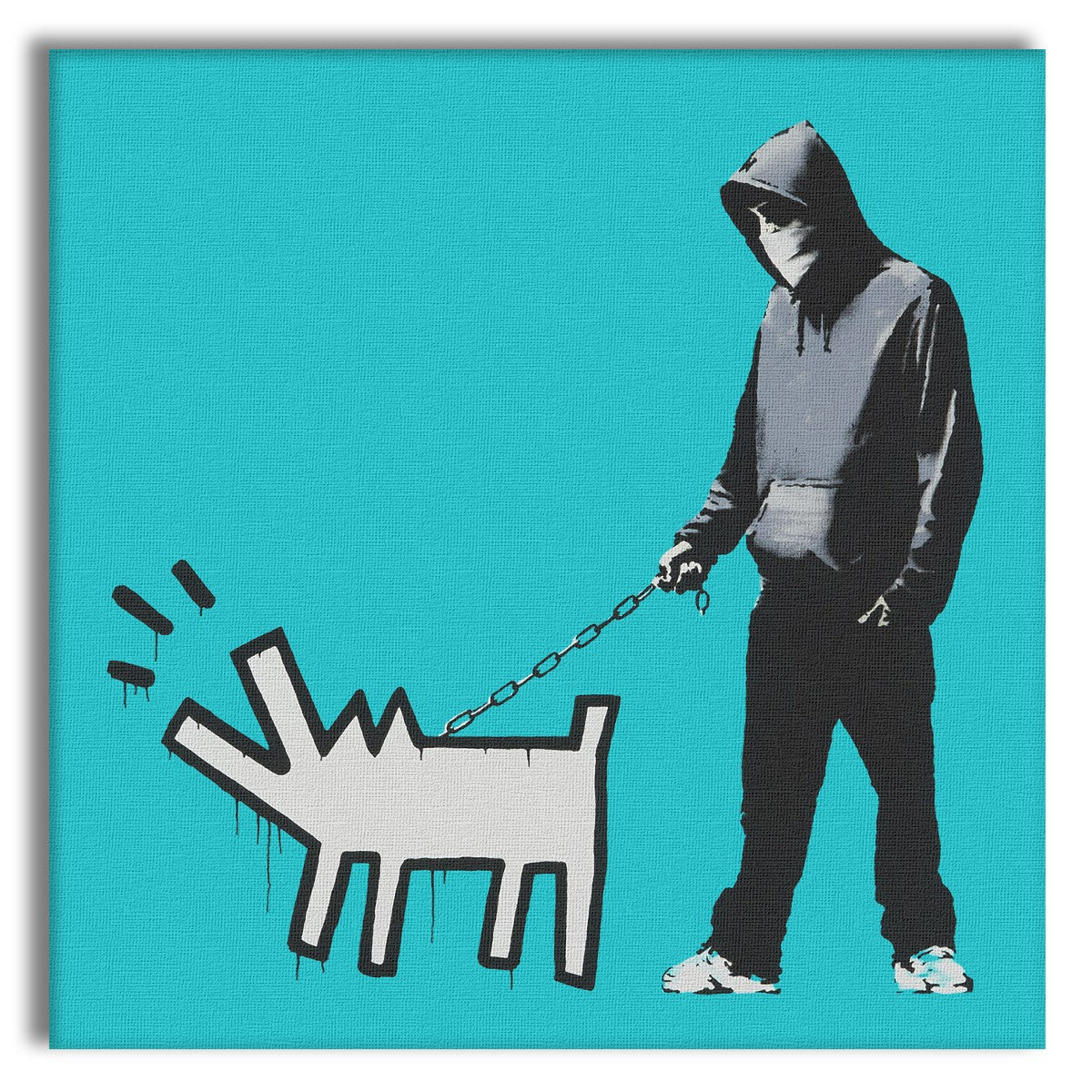 BANKSY - HOODIE GAY AND WITH HARING DOG - Quadro Canvas su telaio in legno - PlastiWood(14552693)