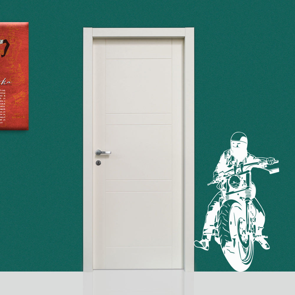 BIKER - Adesivo murale wall sticker in vinile 55x90 cm - PlastiWood (14552797)