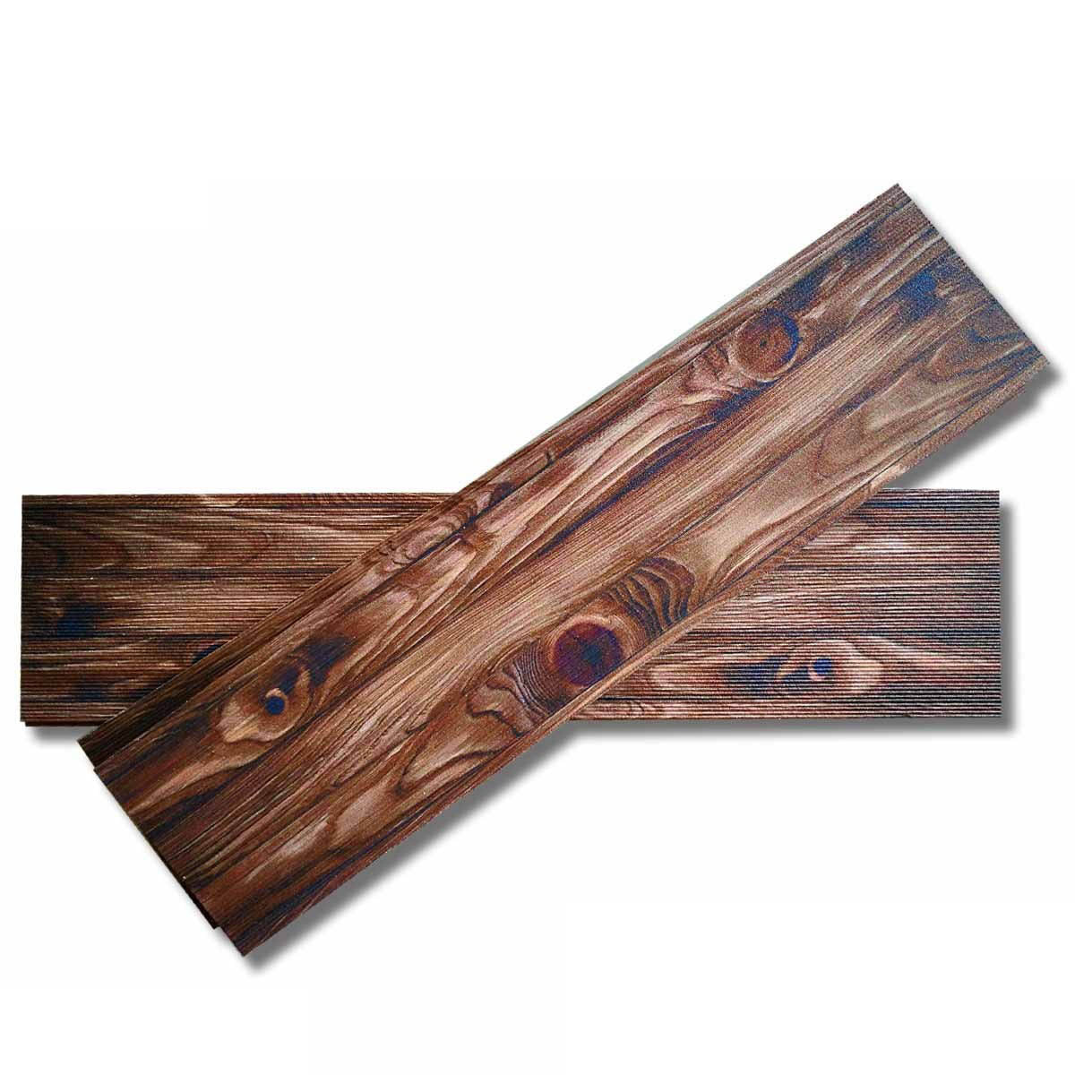 CASTAGNO pannello finto legno In EPS Resinato Listello Misura 100x25 Cm. Pezzi 4 Totale 1 Mq - PlastiWood(14553244)